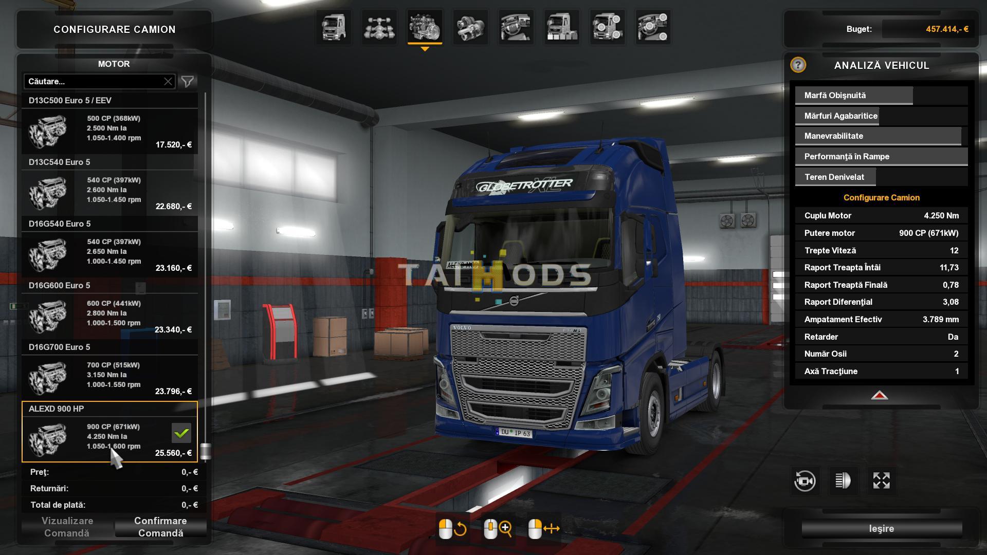 ETS2 - 900 HP for All Trucks V1.4 (1.35.X)