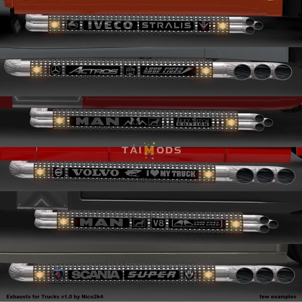 ETS2 - Exhausts & Accessories for Trucks V2.1 (1.35.x)