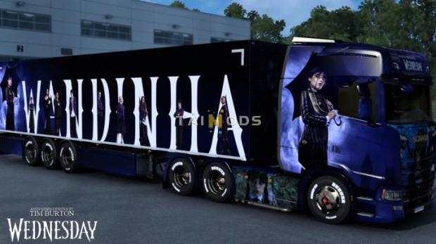 ETS2 - Wednesday ( Netflix Tv Series ) Scania Skin (1.46.x)