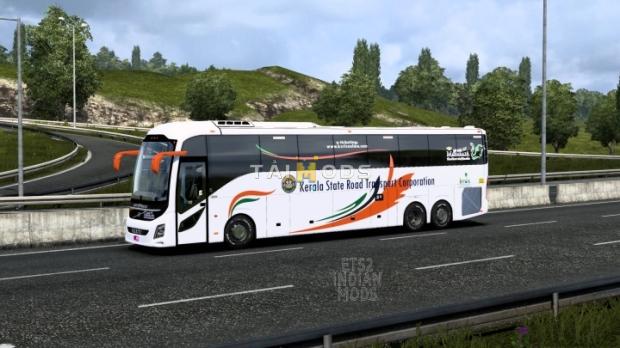 ETS2 - Indian KSRTC (Kerala) Skin Pack for DBMX Volvo 9800 UK v1.0 (1.45.x)