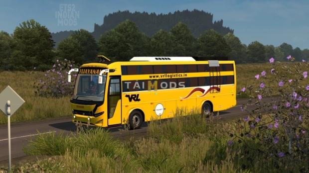 ETS2 - Indian VRL Logistics Skin Pack for JK Vega Sleeper Bus Mod v1.0 (1.45.x)