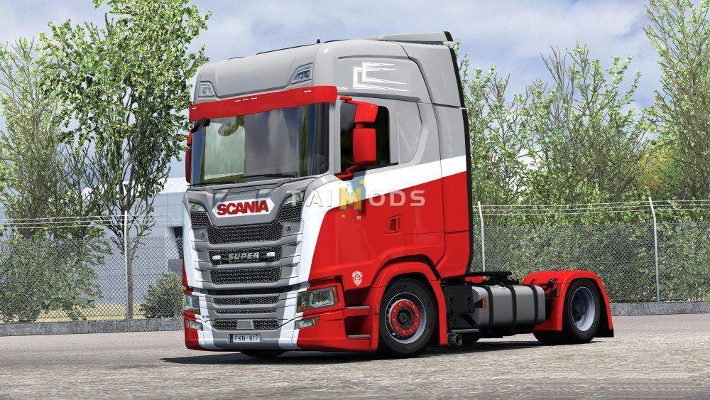 ETS2 - Scania S NG Paintable VDB Logistics Style Skin V1.0 (1.36.x)
