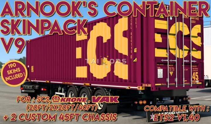 ETS2 - Arnooks SCS Containers Skin Project V9.0 (1.40.x)