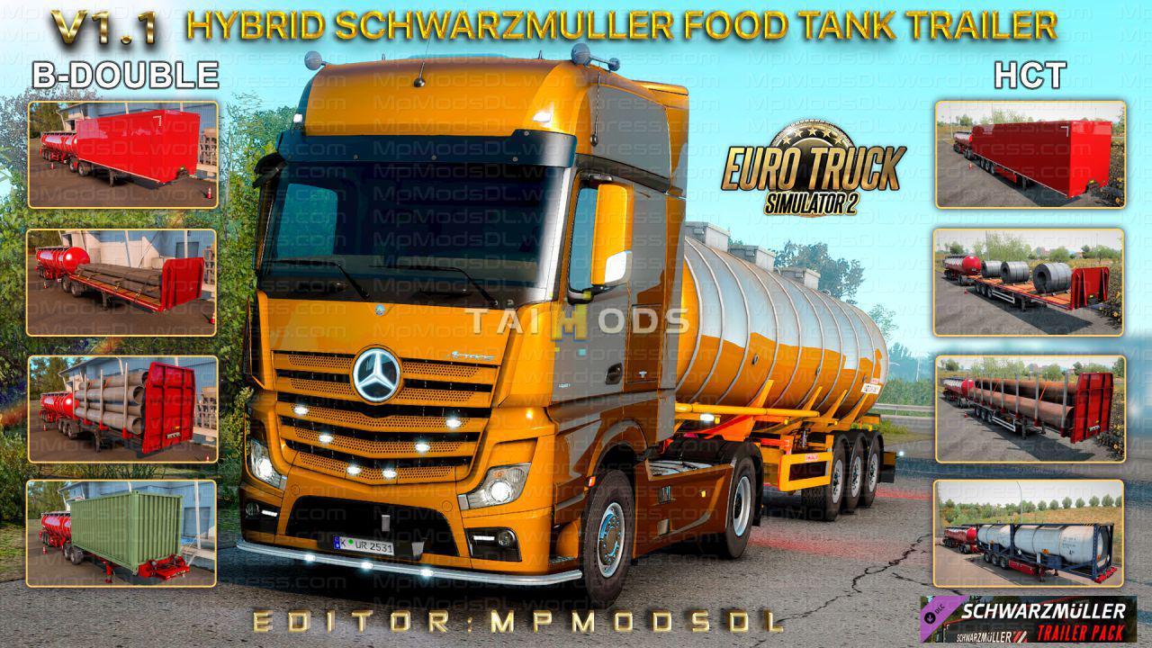 ETS2 - Hybrid Schwarzmuller Food Tank Trailer Mod V1.1 (1.39.x)