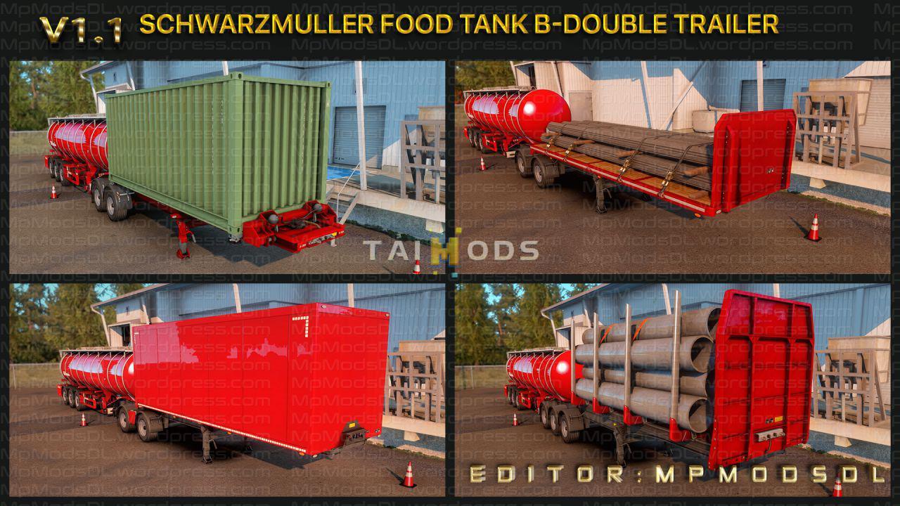 ETS2 - Hybrid Schwarzmuller Food Tank Trailer Mod V1.1 (1.39.x)