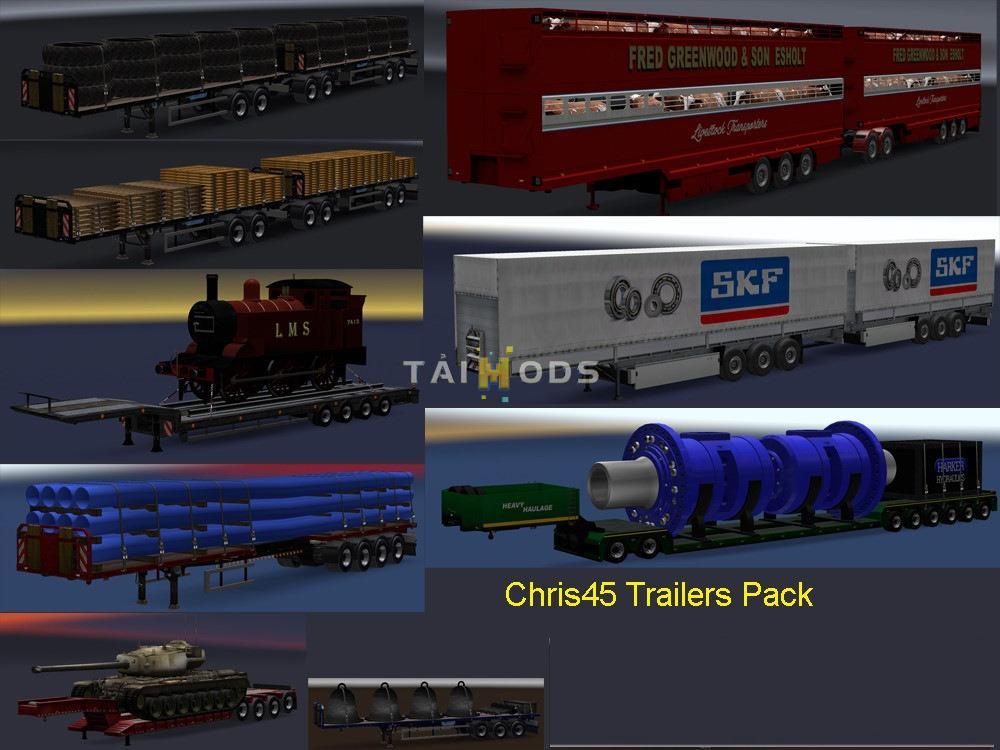 ETS2 - Chris45 Trailer Pack (Mostly UK Trailers) V9.16 (1.37.x)