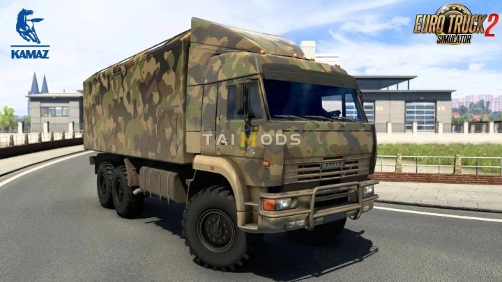 ETS2 - Kamaz 5460 / 6460 / 65201 / 65117 / 4326 / 65221 / 6350 / 43118 + Trailer V7.4 (1.41.x)