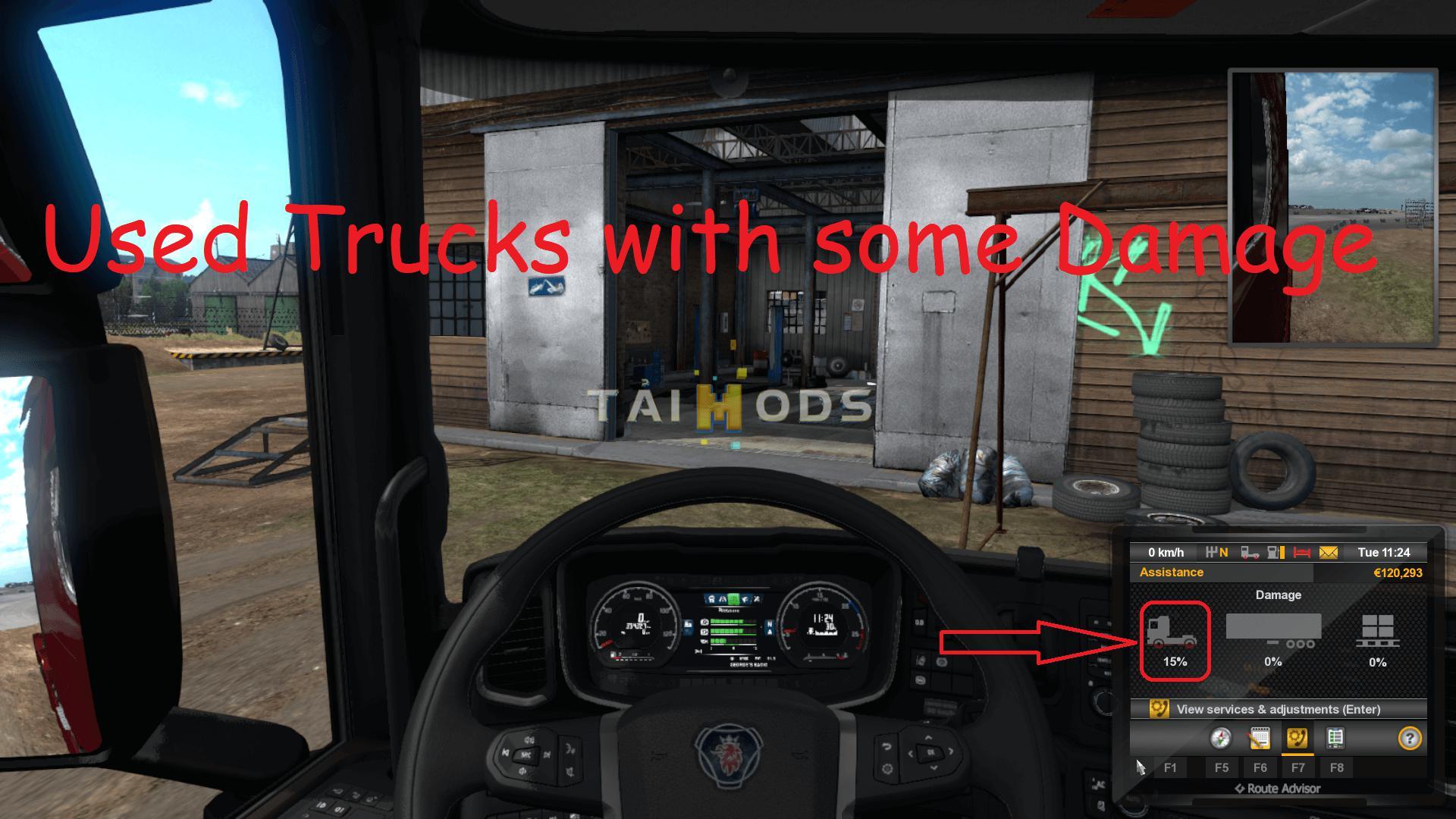ETS2 - Used Truck Dealer and Used Trucks in Quickjob V1.1 (1.37.x)