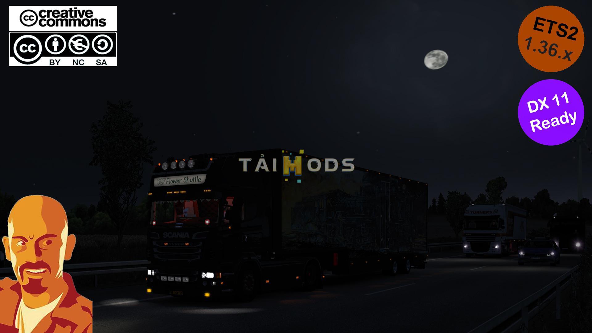 ETS2 - Scania Dqf Flower Shuttle + Trailer (1.36.x)