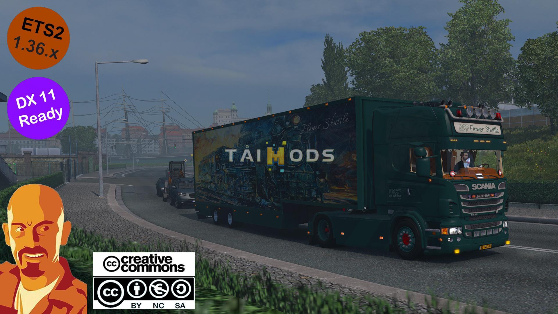 ETS2 - Scania Dqf Flower Shuttle + Trailer (1.36.x)