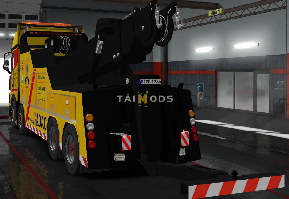 ETS2 - Mercedes Actros MP4 Crane Truck + Trailer Load Pack + Skin (1.35.x)