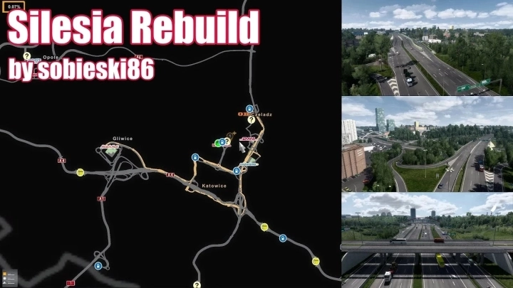 ETS2 - Silesia Rebuild in Poland with PR V1.6.2 (1.57.x)