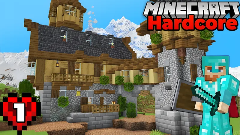 Chế độ hardcore – Sống thử thách cùng với 1 mạng sống Minecraft 1.21.2 (APK)